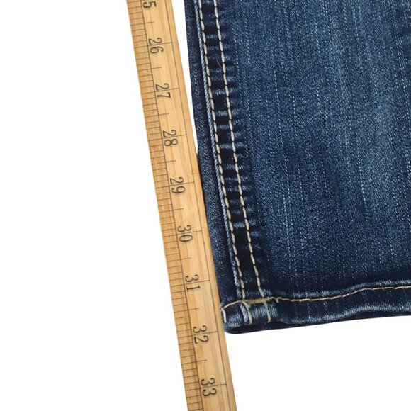 Rock Revival Jeans Womens 25 Alaina Blue  Skinny Distressed Embroidered Pockets - Picture 12 of 16